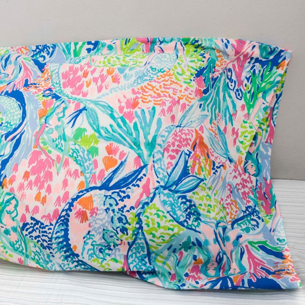 A Pair (2) of Lilly Pulitzer Mermaid Cove Pillowcases